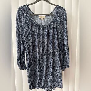 Michael Kors Midnight Blue Patterned Blouse
